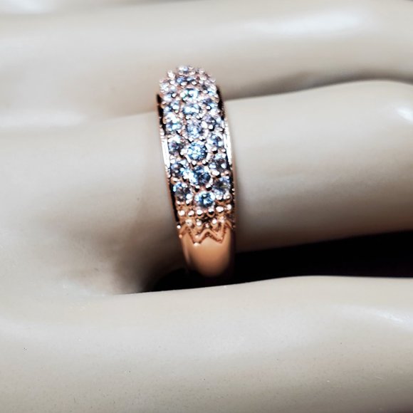 Janice Pave Wedding Band with AAA CZ Diamonds - Picture 8 of 16